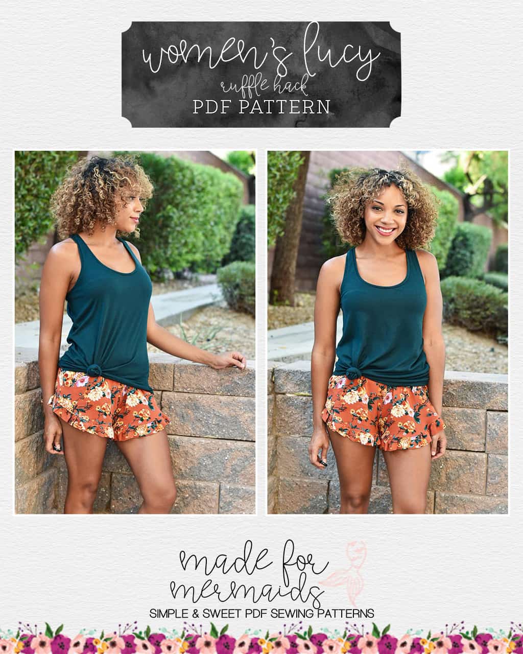 This free shorts sewing pattern is a perfect summer sewing project.  Comfortable loose fit knit shor…