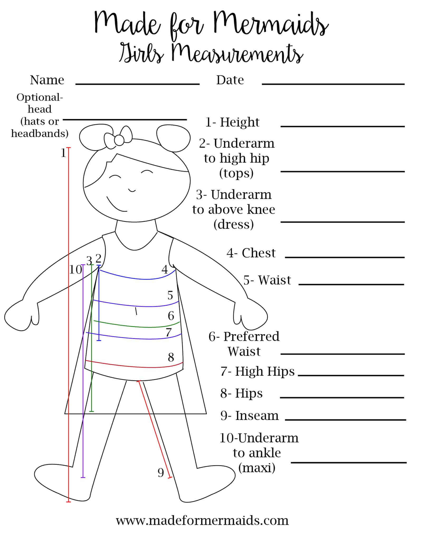 kids measurements chart