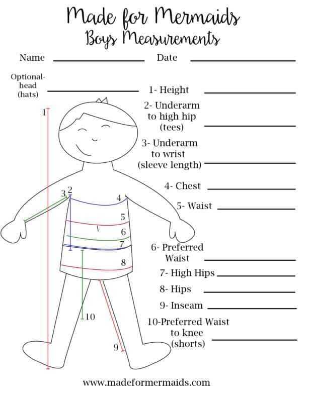 measurement chart for kids