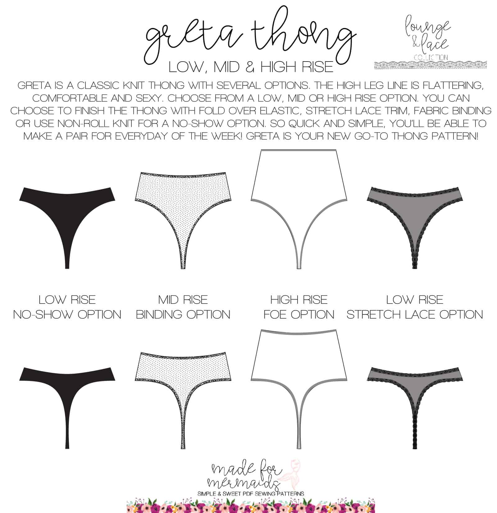 how to sew the Greenstyle no-show thong sewing pattern - diy lingerie // diy  thong 