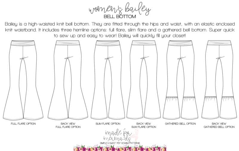 Flare Pants Pattern Pants Sewing Pattern Wide Leg Pants, High Waisted Pants  Sewing Pattern, Trousers Pattern for Women, Instant Download 