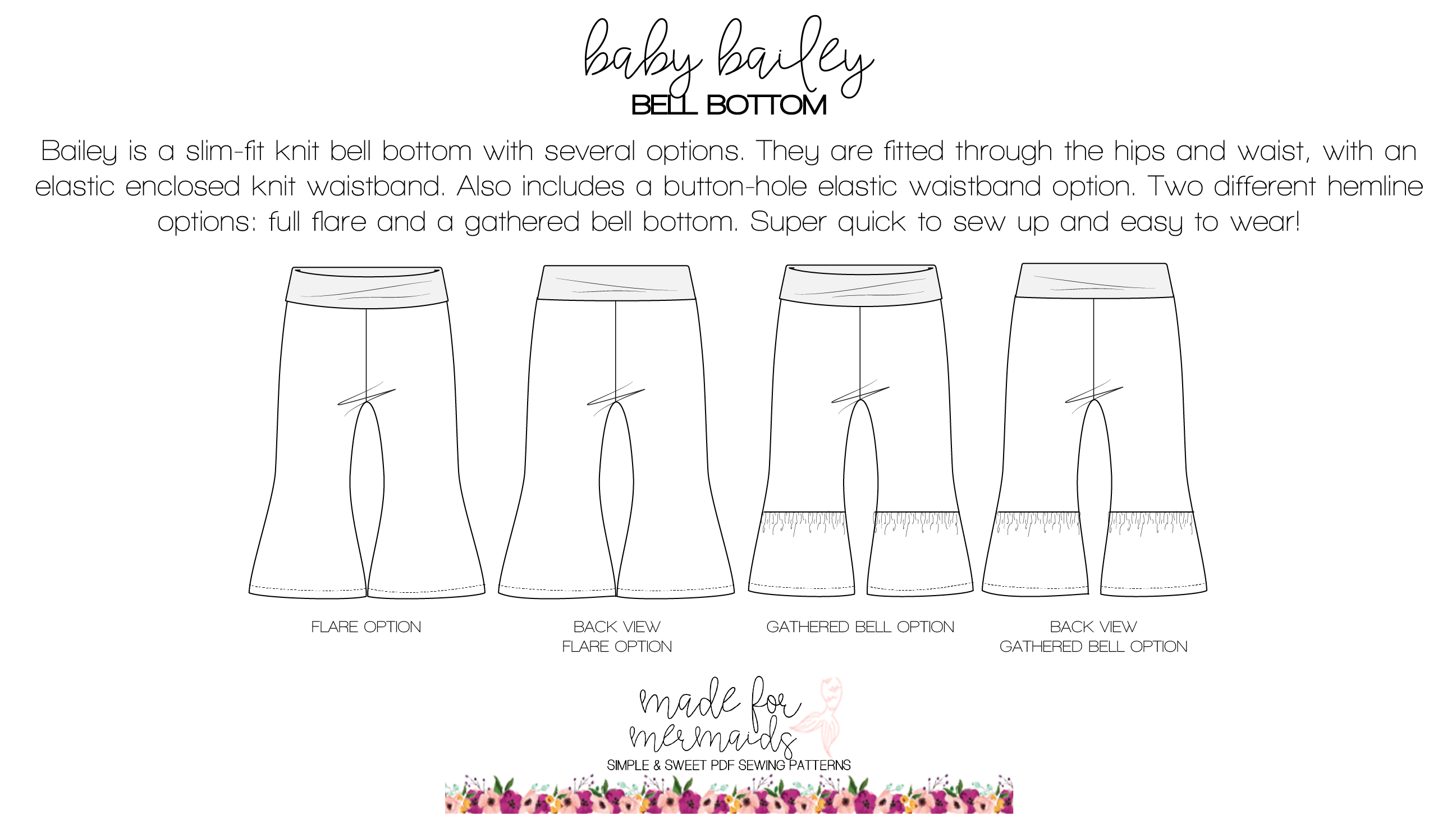 Wide Flare Bell Bottom Pants / Jersey Yoga Pants 34-50