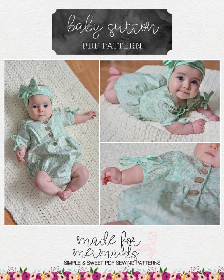 Baby Sutton Top, Dress, Bloomers & Romper Pattern