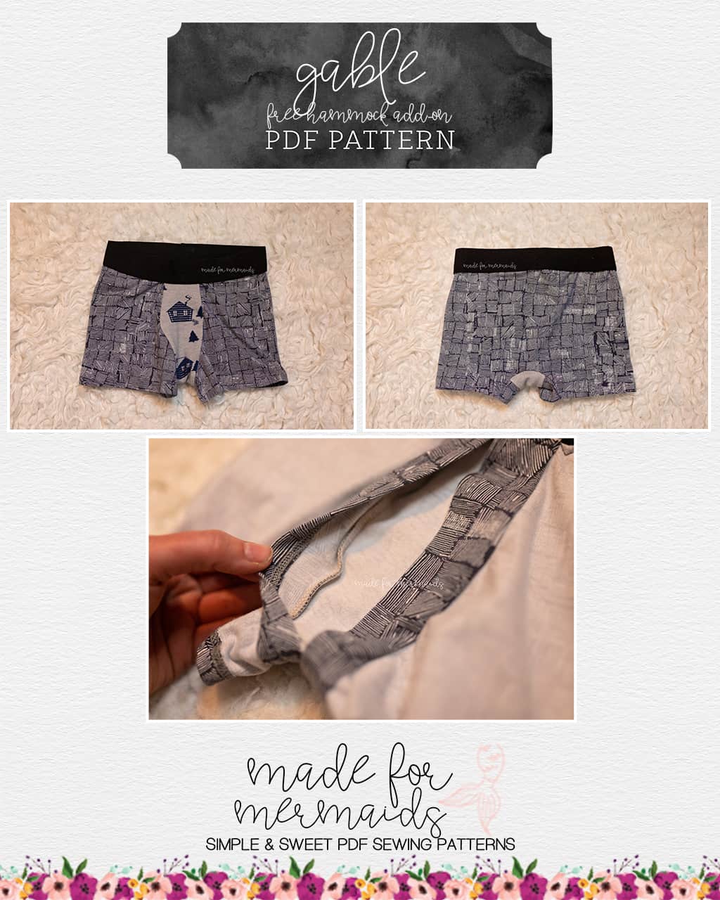 BOXER Add-on for Underwear PDF Sewing Pattern – Yawning Mama