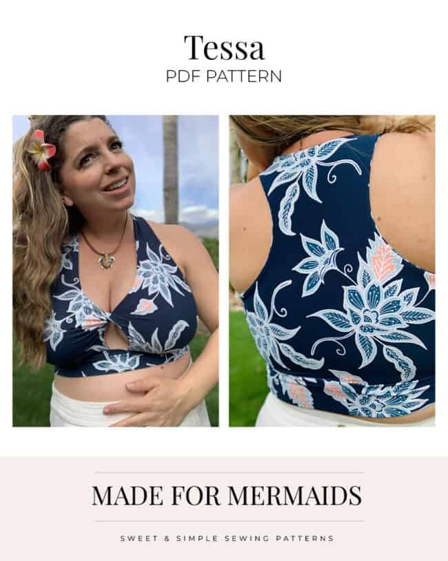 PDF Bralette Sewing Pattern Womens Halter Neck Bralette Style