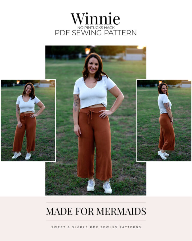 Wide Leg Capri Pants PDF Sewing Pattern Women Palazzo